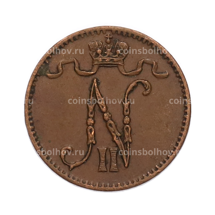 Монета 1 пенни 1909 года Русская Финляндия (вид 2)