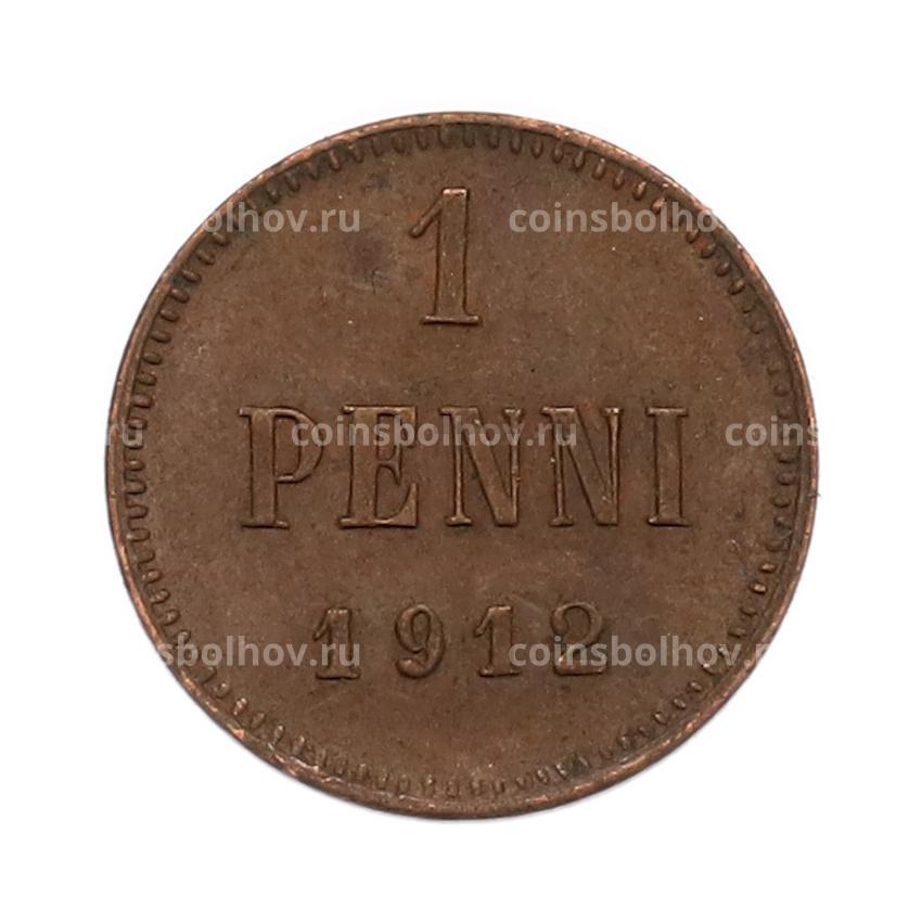 Монета 1 пенни 1912 года Русская Финляндия