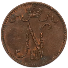 Монета 1 пенни 1912 года Русская Финляндия (реверс)