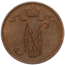 Монета 1 пенни 1900 года Русская Финляндия (реверс)