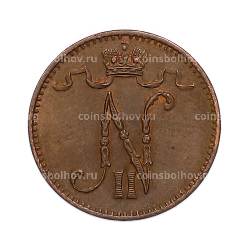 Монета 1 пенни 1900 года Русская Финляндия (вид 2)