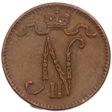 Монета 1 пенни 1912 года Русская Финляндия (реверс)