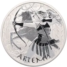 Монета 1 доллар 2023 года Тувалу «Боги Олимпа — Артемида» (аверс)
