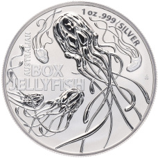 Монета 1 доллар 2023 года Австралия «Самая опасная в Австралии — Австралийская коробчатая медуза» (аверс)