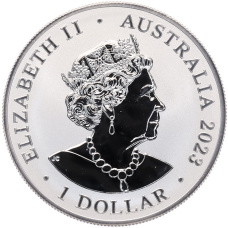 Монета 1 доллар 2023 года Австралия «Самая опасная в Австралии — Австралийская коробчатая медуза» (реверс)