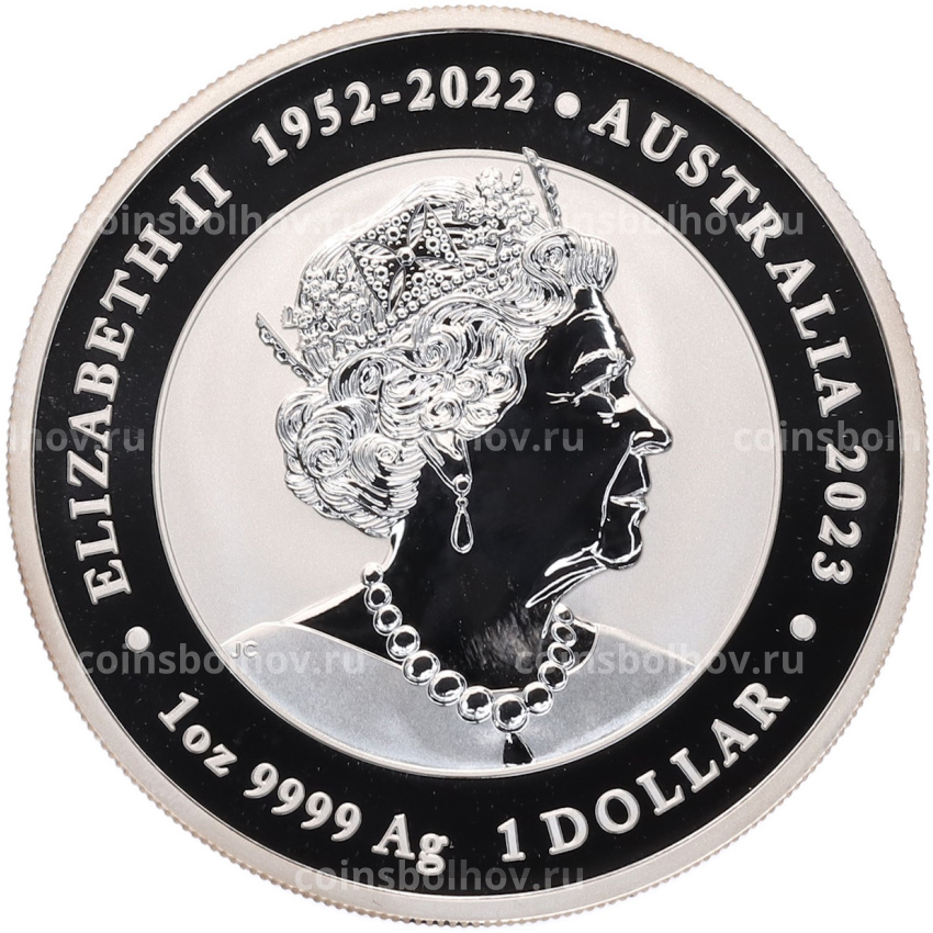 Монета 1 доллар 2023 года Австралия «Дракон и карп кои» (вид 2)