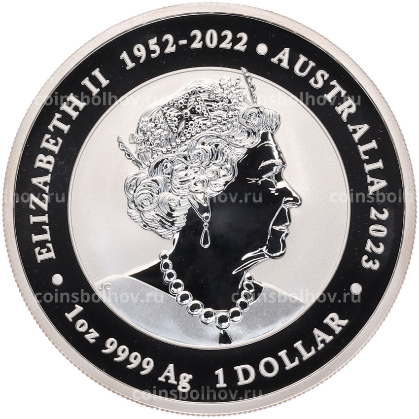 Монета 1 доллар 2023 года Австралия «Дракон и карп кои» (вид 2)
