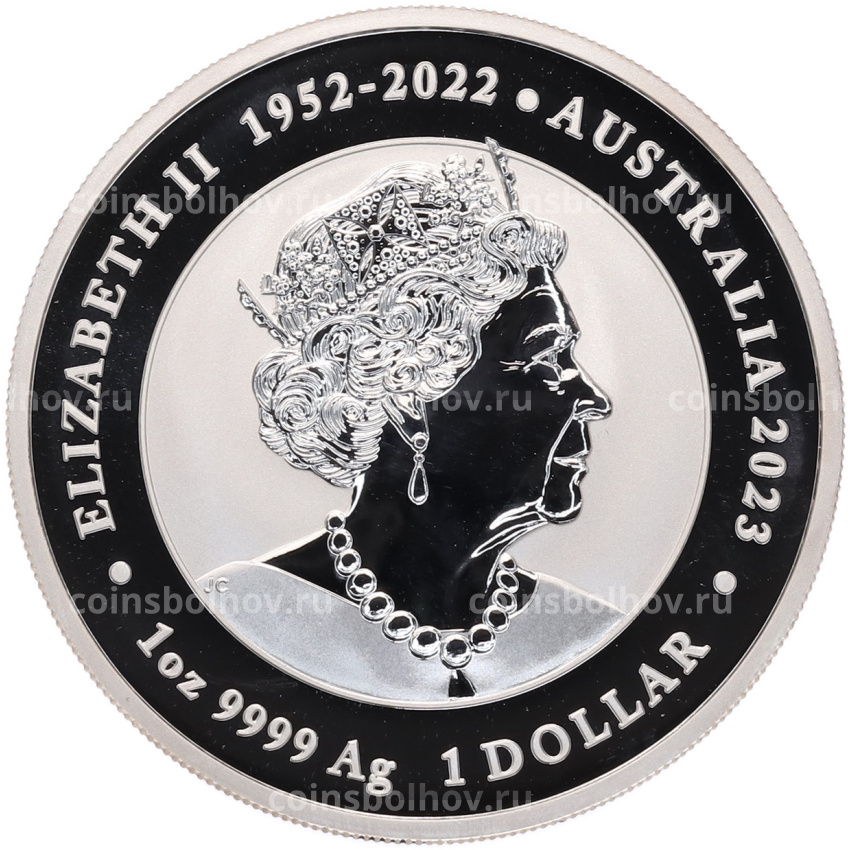 Монета 1 доллар 2023 года Австралия «Дракон и карп кои» (вид 2)