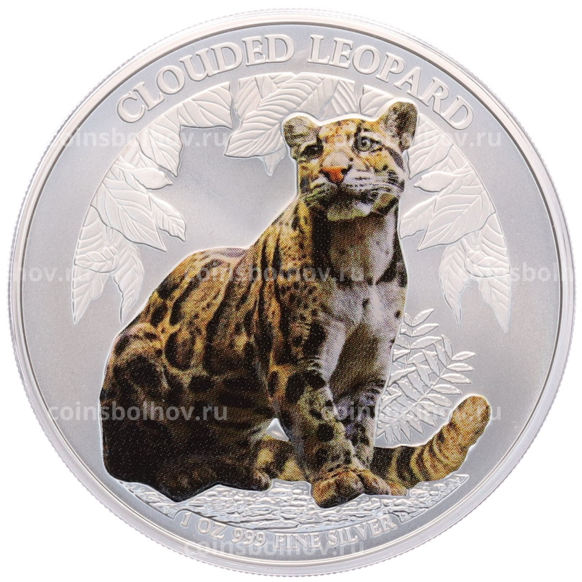 Монета 3000 риелей 2023 года Камбоджа «Дымчатый леопард» (Цветное покрытие)