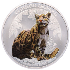 Монета 3000 риелей 2023 года Камбоджа «Дымчатый леопард» (Цветное покрытие) (аверс)