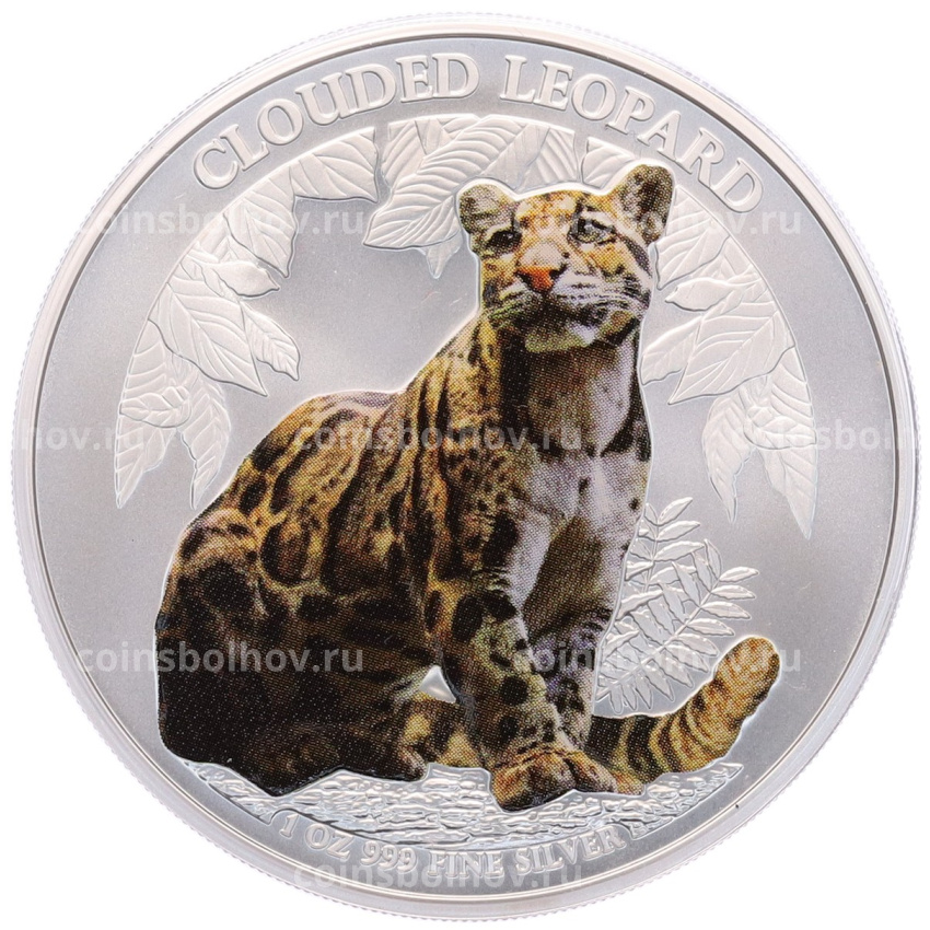 Монета 3000 риелей 2023 года Камбоджа «Дымчатый леопард» (Цветное покрытие)