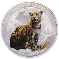 Монета 3000 риелей 2023 года Камбоджа «Дымчатый леопард» (Цветное покрытие) (аверс)