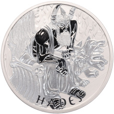 Монета 1 доллар 2021 года Тувалу «Боги Олимпа — Аид» (аверс)