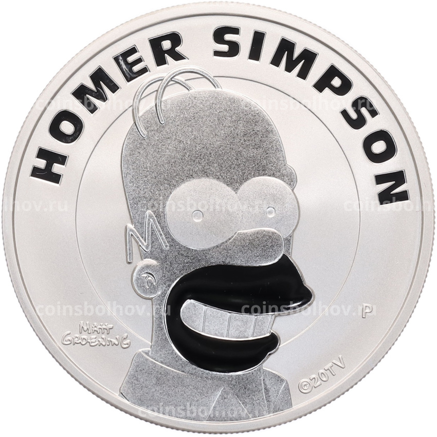 Монета 1 доллар 2022 года Тувалу «Симпсоны — Гомер Симпсон»