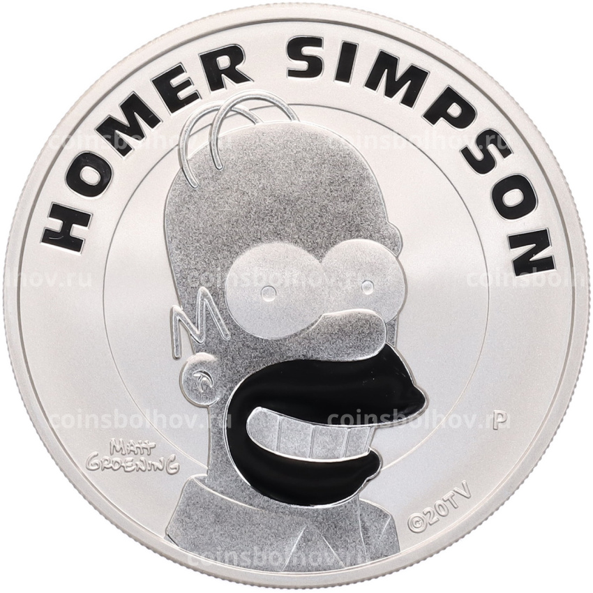 Монета 1 доллар 2022 года Тувалу «Симпсоны — Гомер Симпсон»