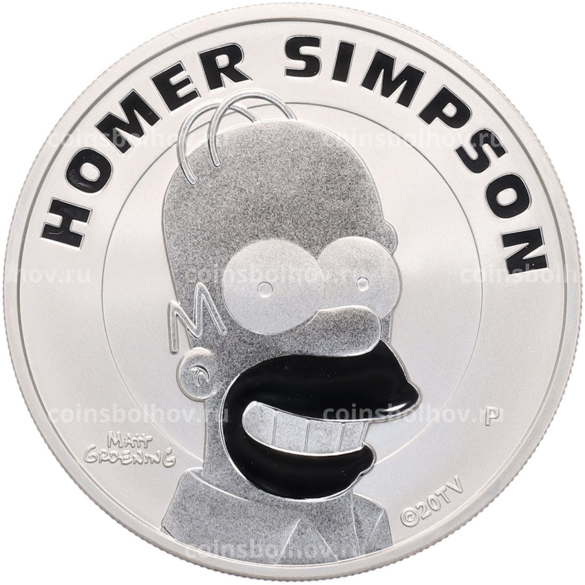 Монета 1 доллар 2022 года Тувалу «Симпсоны — Гомер Симпсон»