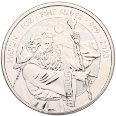 Монета 2 фунта 2023 года Великобритания «Легенда о Короле Артуре — Мэрлин» (аверс)