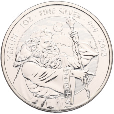 Монета 2 фунта 2023 года Великобритания «Легенда о Короле Артуре — Мэрлин» (аверс)