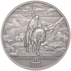 Монета 5 долларов 2017 года Острова Кука «История крестовых походов — Последний крестоносец» (аверс)