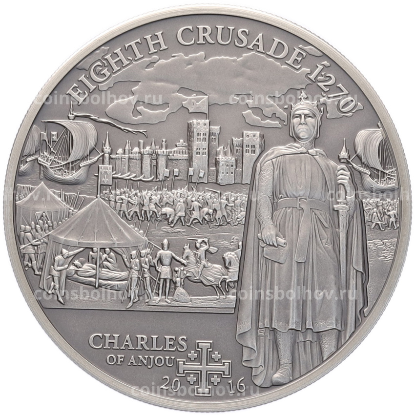 Монета 5 долларов 2016 года Острова Кука «История крестовых походов — Восьмой крестовый поход»