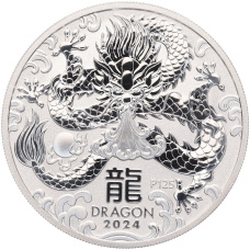 Монета 1 доллар 2024 года Австралия «Китайский гороскоп — Год дракона» (аверс)