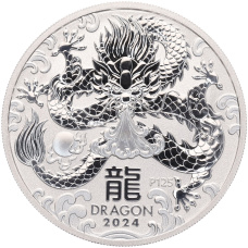 Монета 1 доллар 2024 года Австралия «Китайский гороскоп — Год дракона» (аверс)