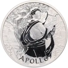 Монета 1 доллар 2023 года Тувалу «Боги Олимпа — Аполлон» (аверс)