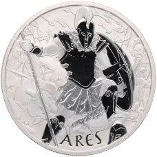 Монета 1 доллар 2023 года Тувалу «Боги Олимпа — Арес» (аверс)