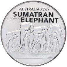 Монета 1 доллар 2022 года Австралия «Австралийский зоопарк — Суматранский слон» (аверс)