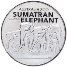 Монета 1 доллар 2022 года Австралия «Австралийский зоопарк — Суматранский слон» (аверс)