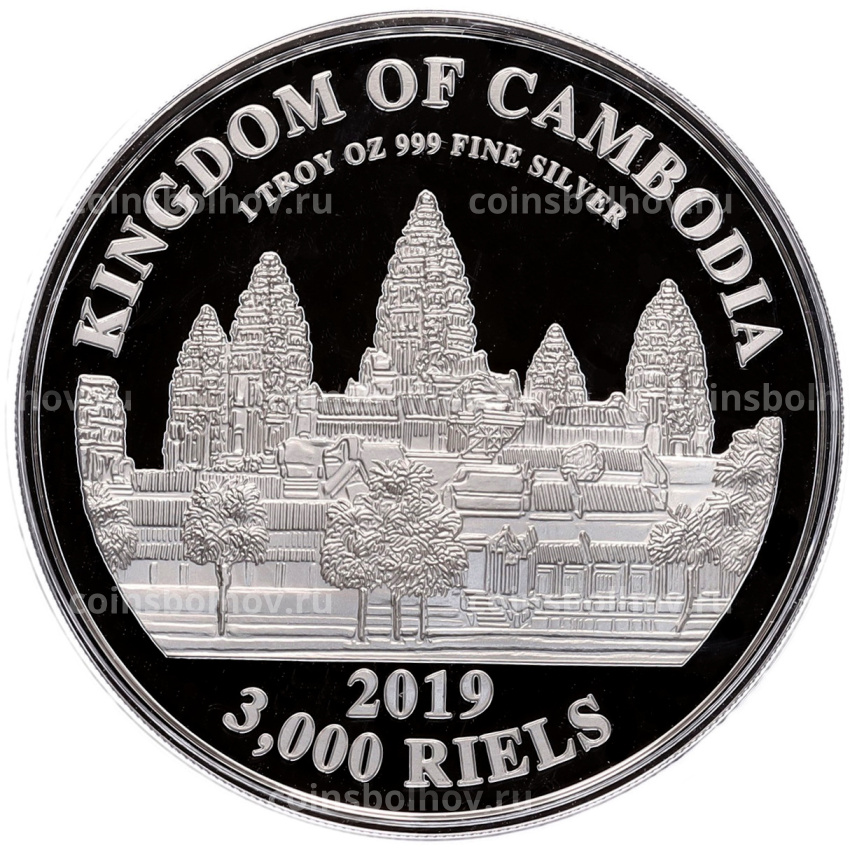 Монета 3000 риэлей 2019 года Камбоджа «Китайский гороскоп — Год свиньи» (вид 2)