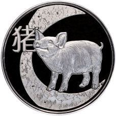 Монета 3000 риэлей 2019 года Камбоджа «Китайский гороскоп — Год свиньи» (аверс)