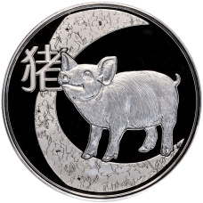 Монета 3000 риэлей 2019 года Камбоджа «Китайский гороскоп — Год свиньи» (аверс)
