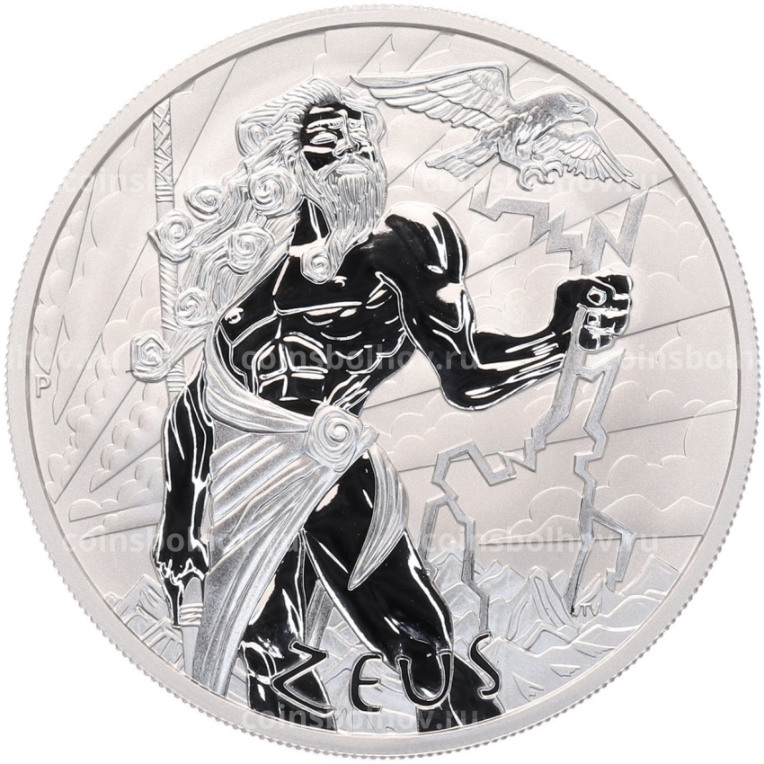 Монета 1 доллар 2020 года Тувалу «Боги Олимпа — Зевс»
