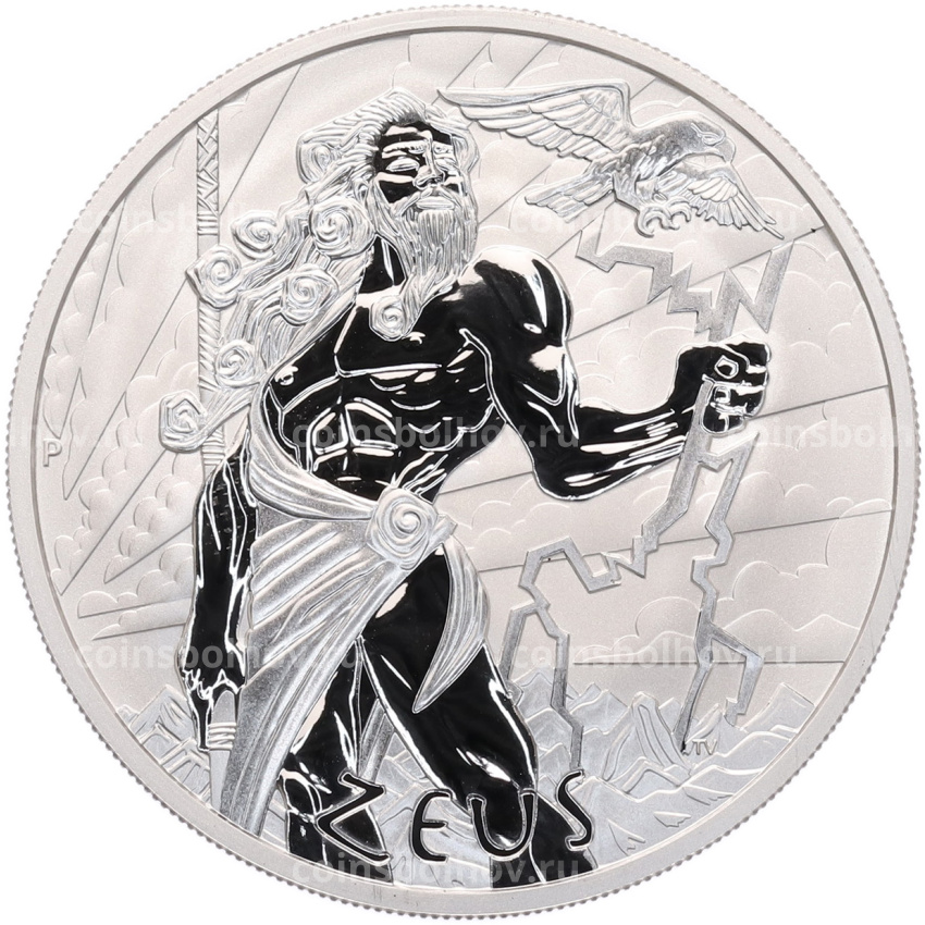 Монета 1 доллар 2020 года Тувалу «Боги Олимпа — Зевс»