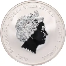 Монета 1 доллар 2020 года Тувалу «Боги Олимпа — Зевс» (реверс)