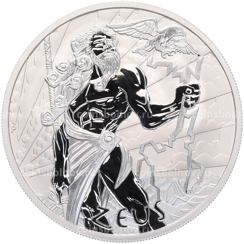 Монета 1 доллар 2020 года Тувалу «Боги Олимпа — Зевс»
