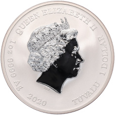 Монета 1 доллар 2020 года Тувалу «Боги Олимпа — Зевс» (реверс)