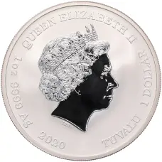 Монета 1 доллар 2020 года Тувалу «Боги Олимпа — Зевс» (реверс)