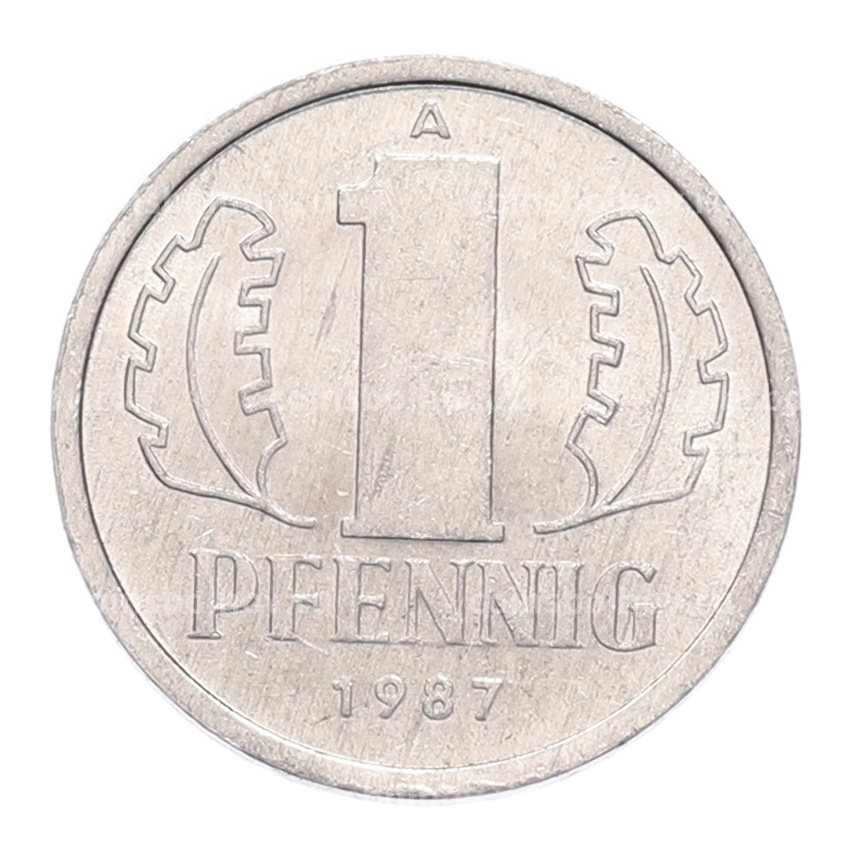 Монета 1 пфенниг 1987 года Восточная Германия (ГДР)