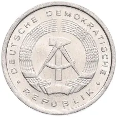 Монета 1 пфенниг 1987 года Восточная Германия (ГДР) (реверс)