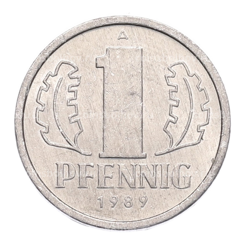 Монета 1 пфенниг 1989 года Восточная Германия (ГДР)