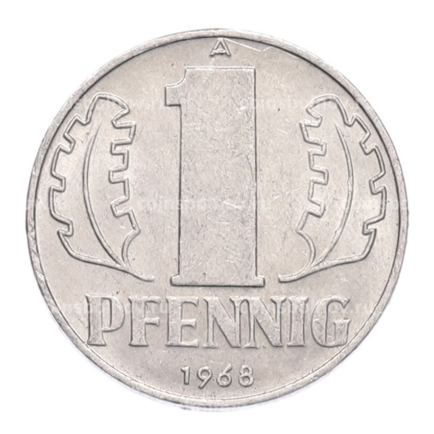 Монета 1 пфенниг 1968 года Восточная Германия (ГДР)