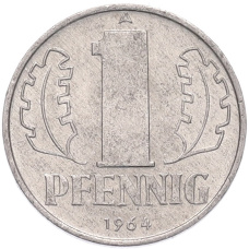 Монета 1 пфенниг 1964 года Восточная Германия (ГДР) (аверс)