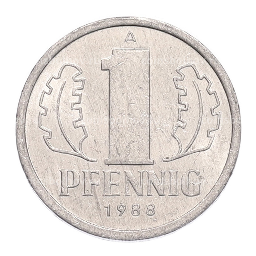 Монета 1 пфенниг 1988 года Восточная Германия (ГДР)