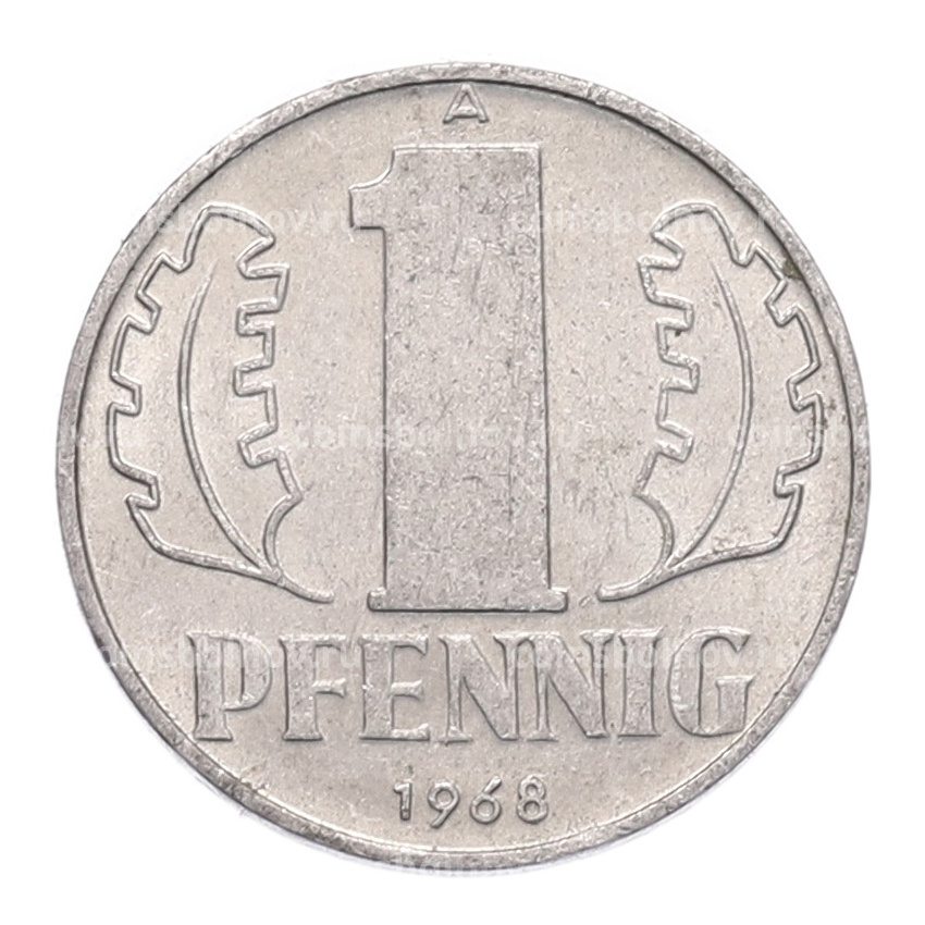 Монета 1 пфенниг 1968 года Восточная Германия (ГДР)