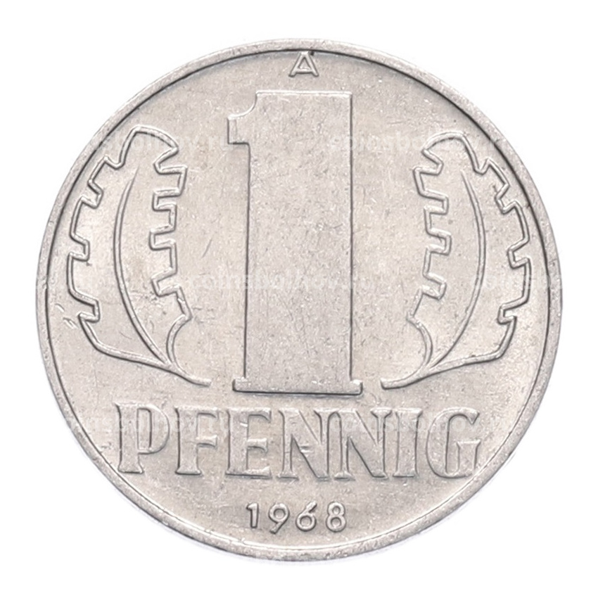 Монета 1 пфенниг 1968 года Восточная Германия (ГДР)
