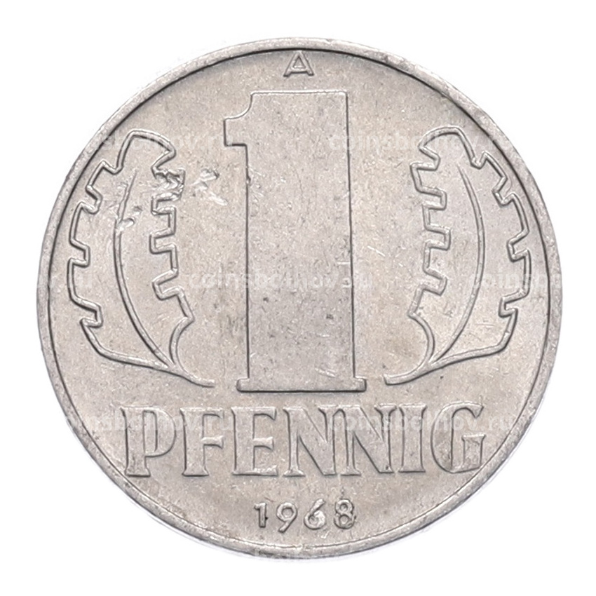 Монета 1 пфенниг 1968 года Восточная Германия (ГДР)