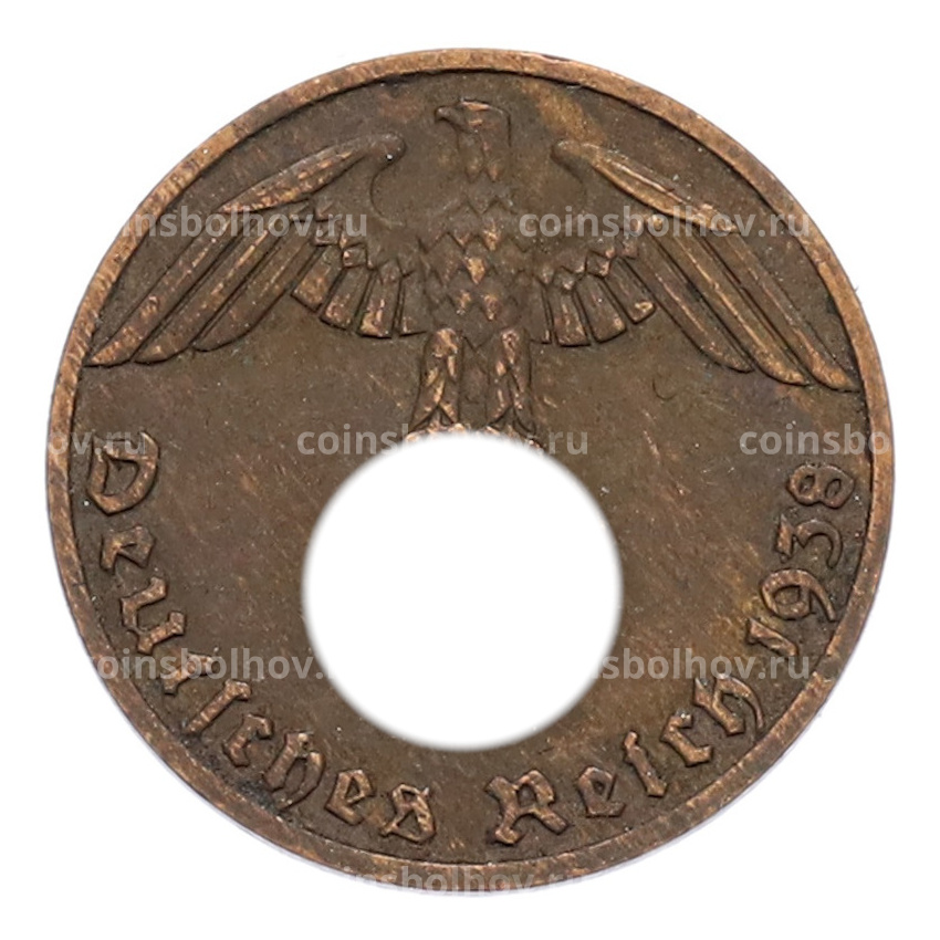 Монета 1 рейхспфенниг 1938 года F Германия
