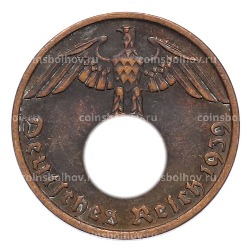 Монета 1 рейхспфенниг 1939 года B Германия